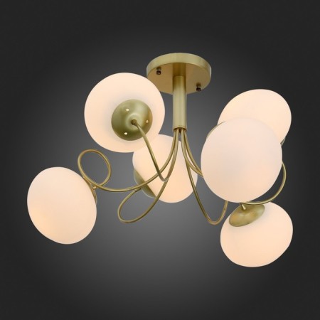 Ceiling EVOLUCE lamp. SL717.202.06. Acini. 6x40 watts, E27, 65x65x37 cm, color gold-2