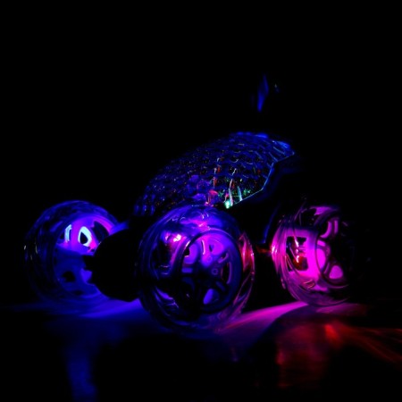 Crowded radio -controlled "Strokach", wheels backlight, works from the battery. Blue color-4