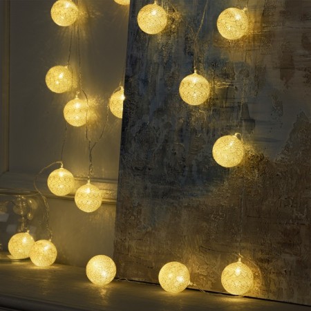 Garland “thread” 5 m with nozzles “Golden Bloods”, IP20, Transparent Thread, 20 LED, glow warm white, 220 V-4