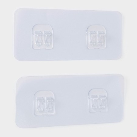 Double hook self -adhesive for rods, transparent base, 14x6 cm, 2 pcs-1