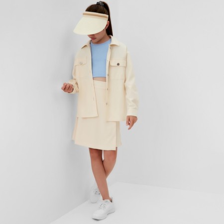 Рубашка для девочки MINAKU: Casual collection KIDS цвет бежевый, рост 140-11