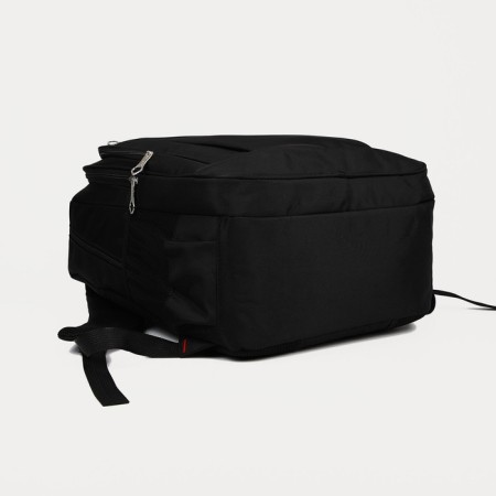 Male backpack, Marat, 3 lightning departments, 3 external pockets, black color-2