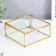 Casket glass with a metal frame "Square with faces" gold 5x12x12 cm
