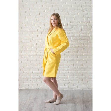Female robe, shalka+kant, size 46, lemon, waffle-1