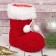 New Year! Gift packaging "Boot", knitted with pompons, red