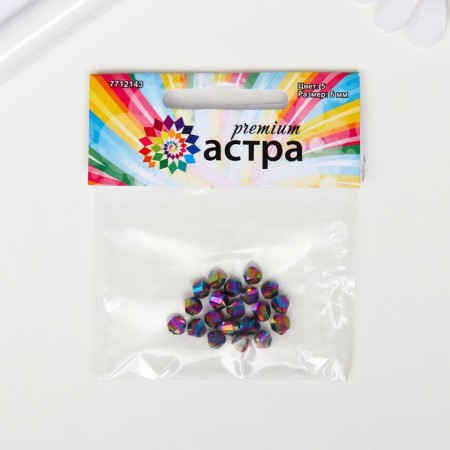 Glass beads, 6 mm, 20 pcs. rainbow-2