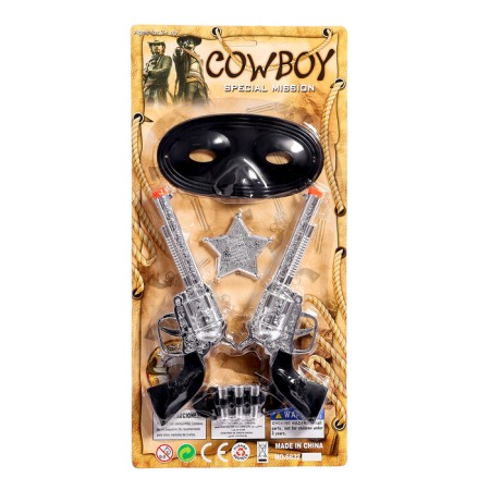 Cowboy set "Sheriff", 2 pistols, mask, badge-10