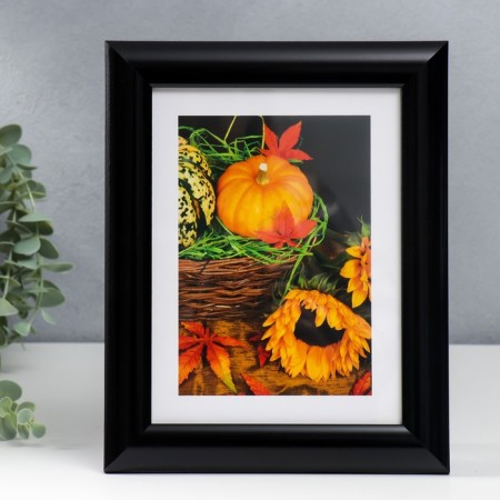 Plastic photo frame 15x20 cm 742 Black glossy (plastic screen)