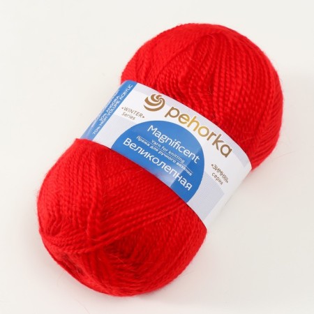 Yarn "magnificent" 30% Angora, 70% Acrylic volume 300m/100g (88 red poppy)-2