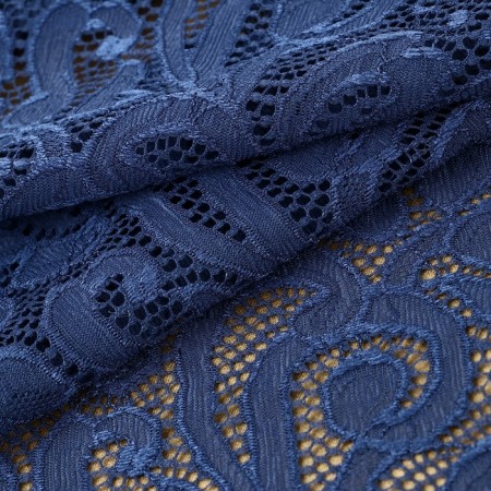 Lace elastic fabric, 175 mm × 2.7 ± 0.5 m, blue color-1