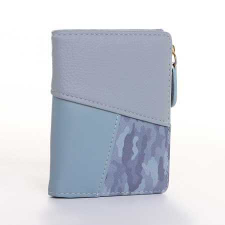 Women's wallet on the button, blue color