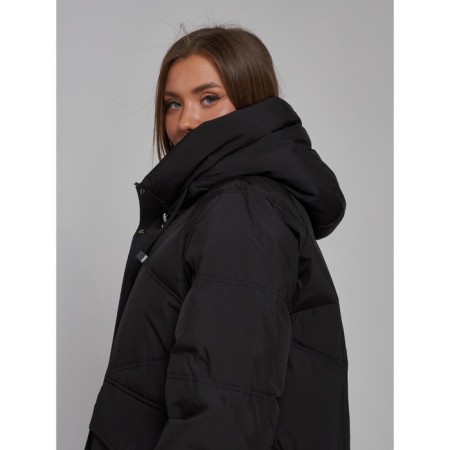 Coat insulated winter female, size 50, black color-10