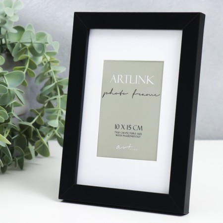 Photo frame MDF "Ellis" 10x15 cm, with a paspartm, black-1