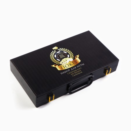 Poker "Game time", set for the game (300 chips, 2 deck of cards, 5 cubes)-2