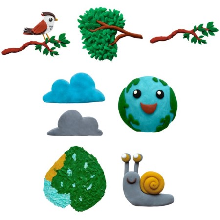Plant -based plasticine, 6 colors, 900 g, Jovi Nature, display, for kids-2