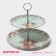 Glass fruit 2-tier round share "Rabbit", D = 25/20 cm, blue color