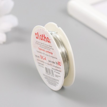Bead wire "Gamma/Zlatka" 0.4 mm. 10 m ± 0.5 m, col. Under silver-3