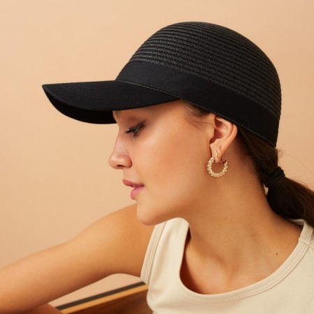 Cap female wicker minku color black, size 56-58