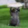 Garden figure "Gray hare with a feeder on the head" 15x13x24cm