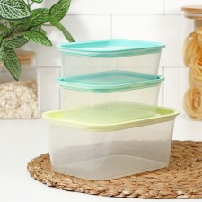 A set of food containers with a steam output, 3 pcs: 500 ml, 500 ml, 1.25 l, color mix