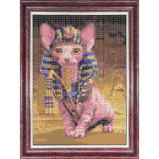 The fabric-scheme on the Gabardin for embroidery with beads and the Sphinx cross