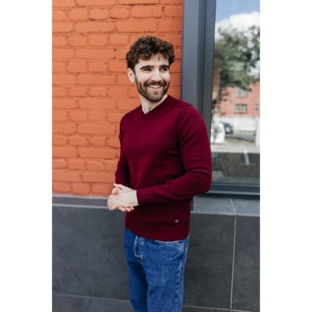 Jumper male ise, size 56, burgundy color-3