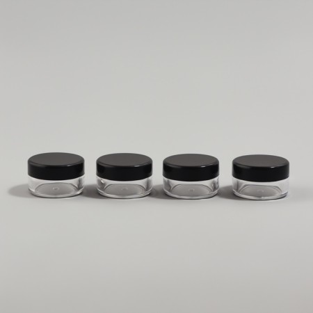 Storage jars, 4 pcs, 5 g, black/transparent color-2