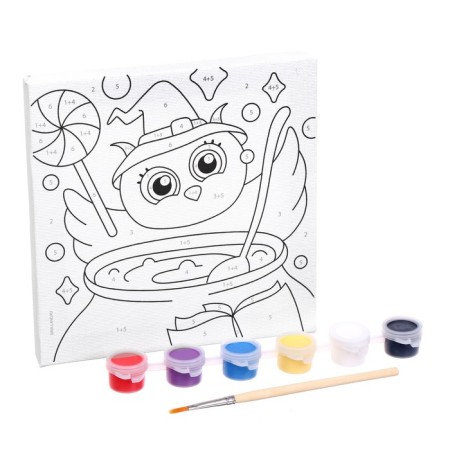 Picture on numbers for children "owl-college", 15 x 15 cm-1