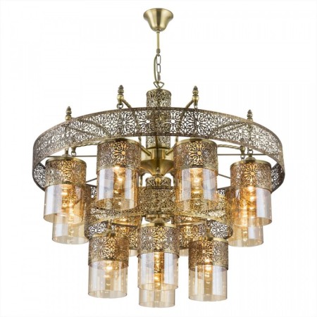 Suspended chandelier Citilux "emir" CL467193, 9x75W, E27, brown color