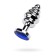 Anal plug Metal by Toyfa, silver, sapphire, 7.2 cm, d = 2.9 cm