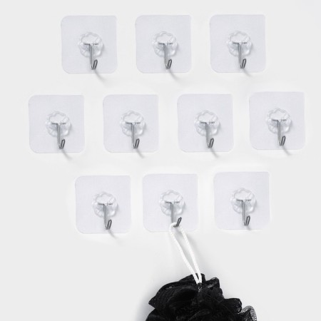 A set of self -adhesive hooks, 10 pcs, size 5.6 × 5.6 cm