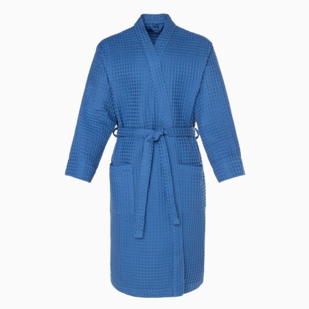Wafel dressing gown men's elongated Ethel "BOHO" size 54-56, color blue, 100% cotton, 290 g/m2-2