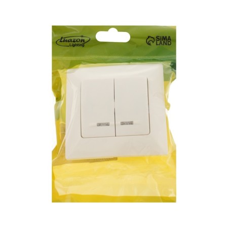 Luazon Lighting "Antei" switch, 10 A, 2 keys, hidden, backlight, white-3