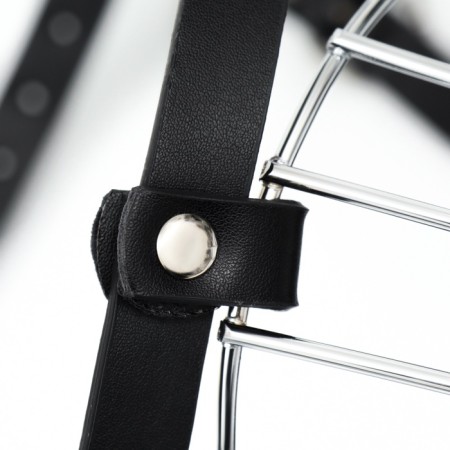 Mercorizer Metal No. 2 with a tripartite strap, pressed skin, black-9