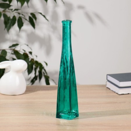 Vase "Strelka" tetrahedral, green 29x5.5x5.5 cm, 0.2l mix 1560m-2