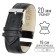 Watch strap, male, 20 mm, harness 75 mm, larynx 115 mm, genuine leather, black