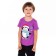 Children's T -shirt, purple color/penguin, height 134 cm