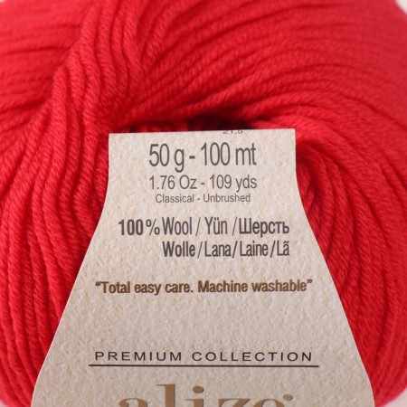 Yarn "Merino Royal" 100% wool 100m/50g (56 red)-3