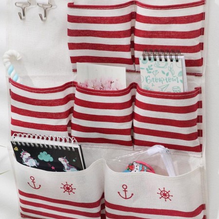 ORGANIZER OF SUBSTANCE with pockets "Sea Battle", 7 pockets, 48 ​​× 35 cm, brown color-2