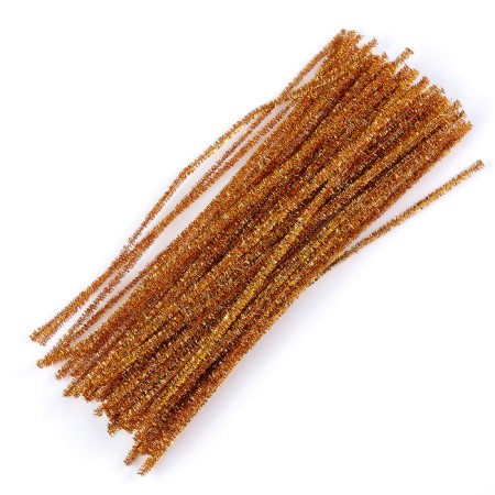 Wire with pile for crafts "Shine", set 50 pcs, size 1 pc: 30 × 0.6 cm, gold color-2