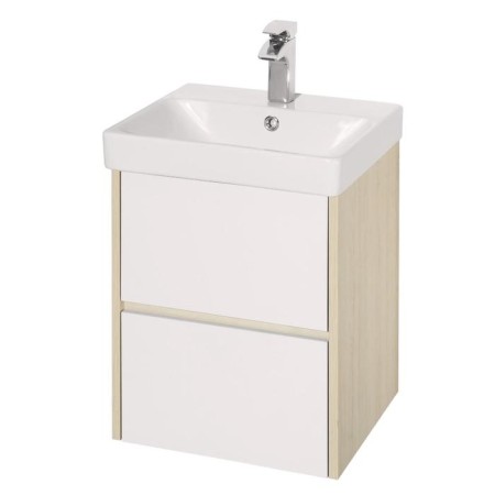Tumbing under the Aquaton sink "Scandil 45", white color, oak Verona