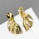 Earrings Metal "bend" wave is large, color gold