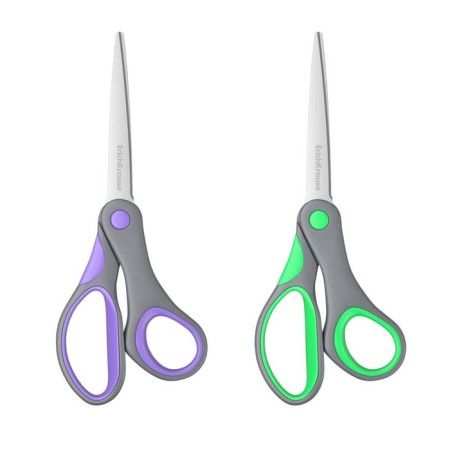 Scissors Erichkrause Comfort, 18 cm, handles with anti -slip rubber inserts, mix-3