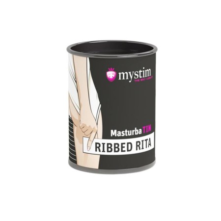Masturbator Mystim Ribbed Ritay, TPE, white color, 4.5 cm-2