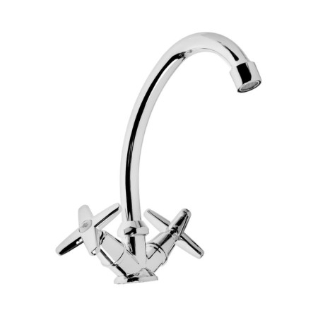 Kitchen mixer Zein ZC2021, two-wound, Cran-boux brass 1/2, without eyeliner, chrome-3