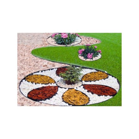 Garden plastic curb, 38 mm, green, 10 m + 30 stakes, "mango"-6