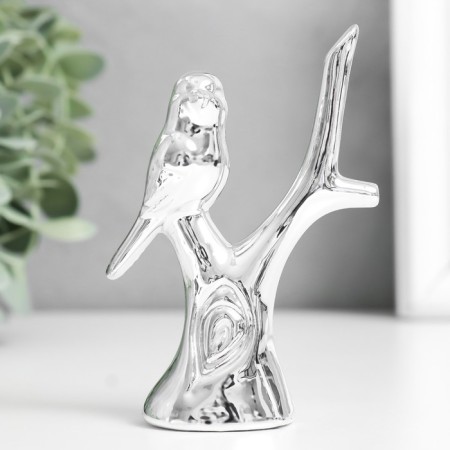 Souvenir Ceramics "Vorozhushki on a tree" silver 7.5x3.7x10.5 cm