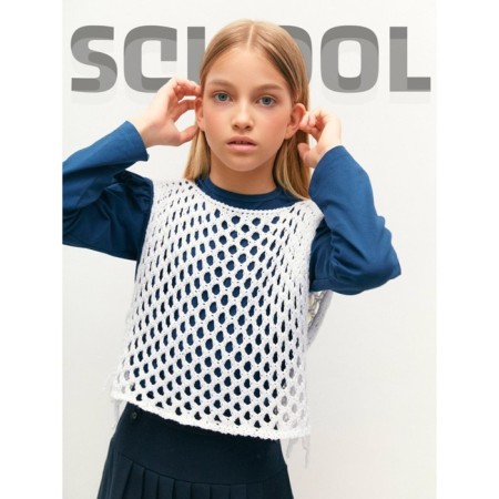 Knitted children's vests Amarobaby Mesh, height 128 cm, white color-5