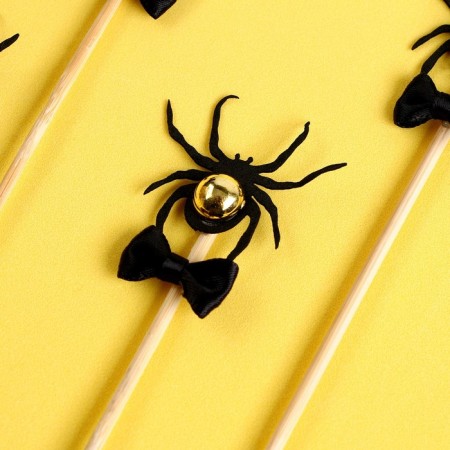 Spiders skewers, with a bow, in a set of 6 pieces-3