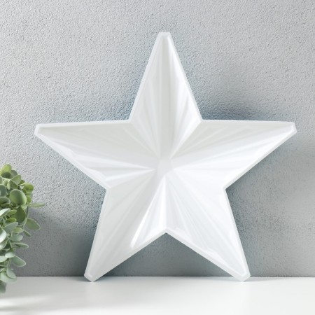 Figure "Star with faces" Small blue metallic, half, 33.3x31.5 cm-3